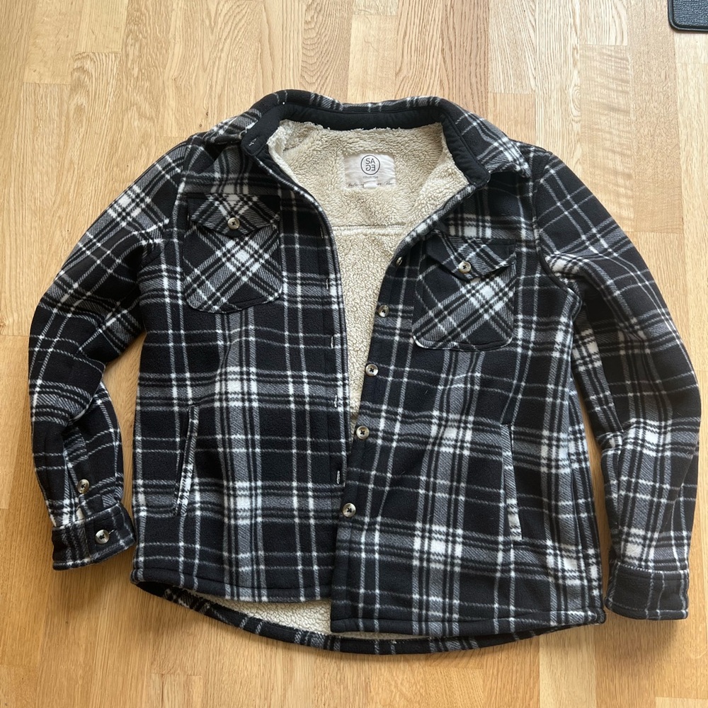Sage Collective Black & White Sherpa Lined Jacket  *New Condition*